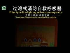 Disposizione dettagliata dell'apparecchio respiratorio di auto-salvataggio di tipo filtro per la lotta contro gli incendi