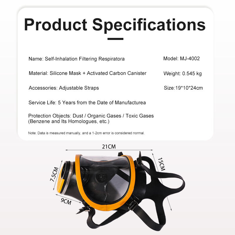 Yellow Silicone Full Face Dust Mask Self Priming Filtering Respirator Protects Against Toxic Gases And Dust