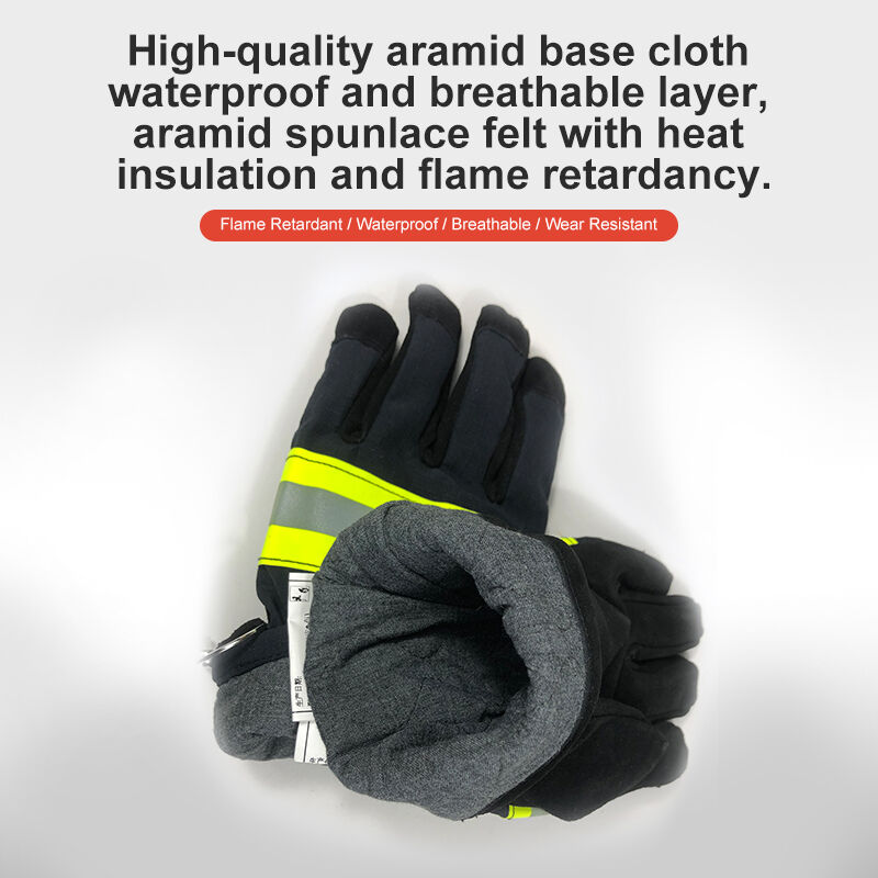 Aramid Fireproof Gloves 17 Model, Leather Palm Heat Resistant Gloves, Fire Fighting Safety Gloves for Rescue with Waterproof