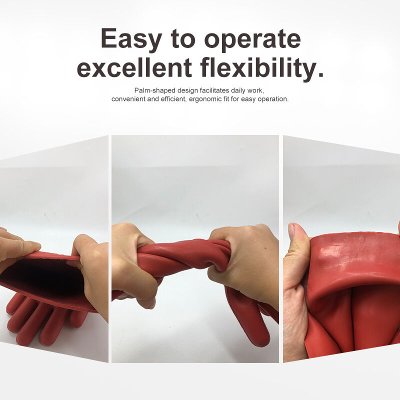 Natural Rubber Insulating Gloves 1.2 Class 12KV Test Voltage AC ≤8000V For Electrical Maintenance Power Distribution