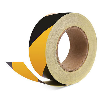 Nastro di avvertimento in PVC nero e giallo Linea di avvertimento stradale per la sicurezza antincendio, nastro riflettente a filo nero e giallo