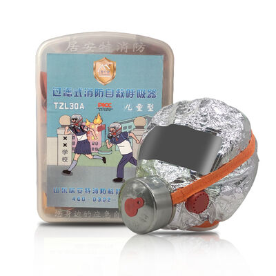 Filtro per bambini Autosalvamento Maschera respiratoria per viso completo cintura regolabile 30 minuti Protezione contro CO, fumo e gas tossici