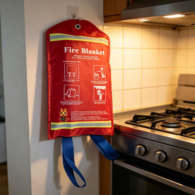 JAT-1101 Copertura antincendio in fibra di vetro EN 1869:2019 Certificata resistente al calore a 500°C Copertura antincendio bianca 1m x 1m